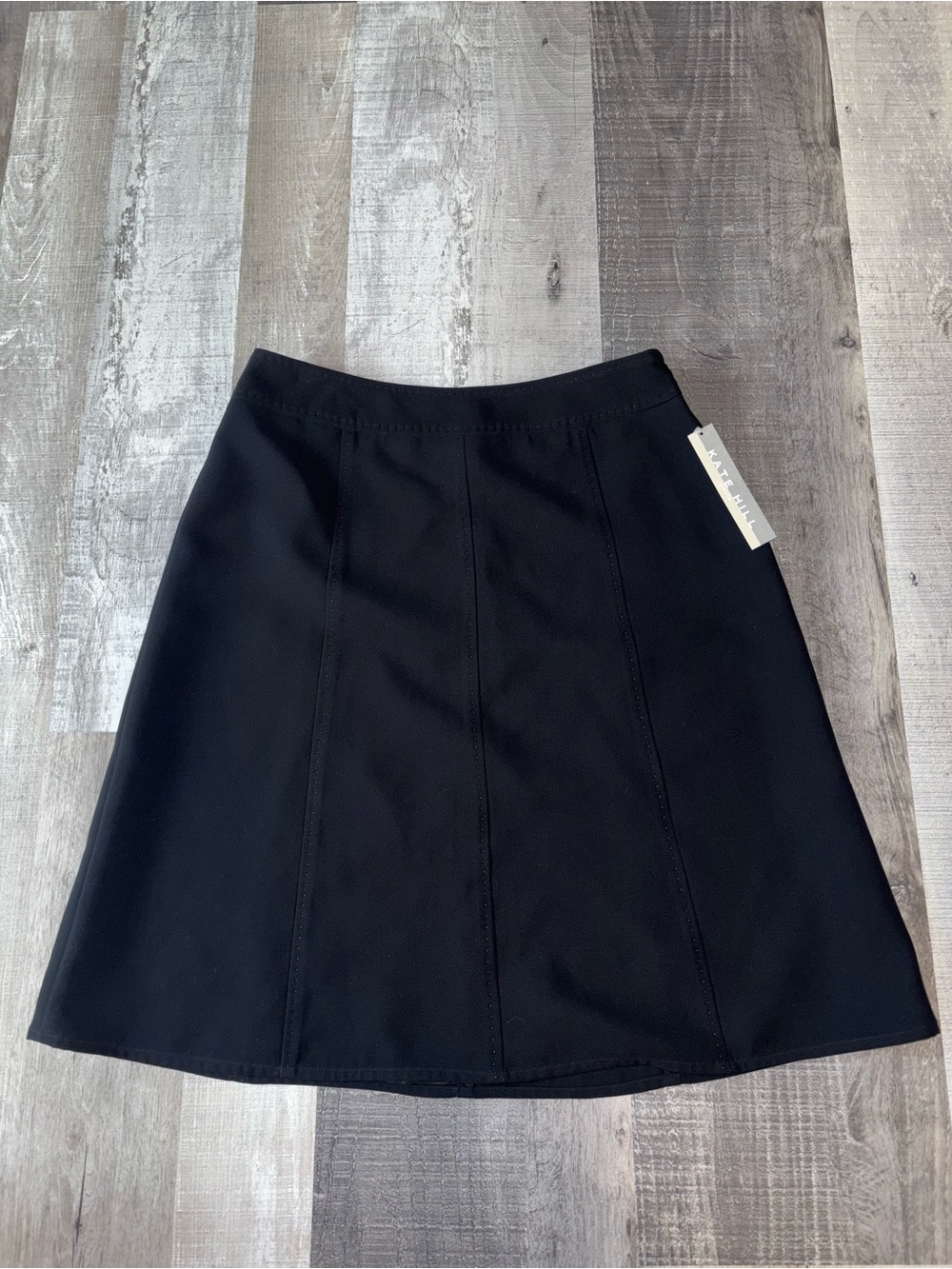 ✔️NWT Kate Hill Black A-Line Panel Skirt